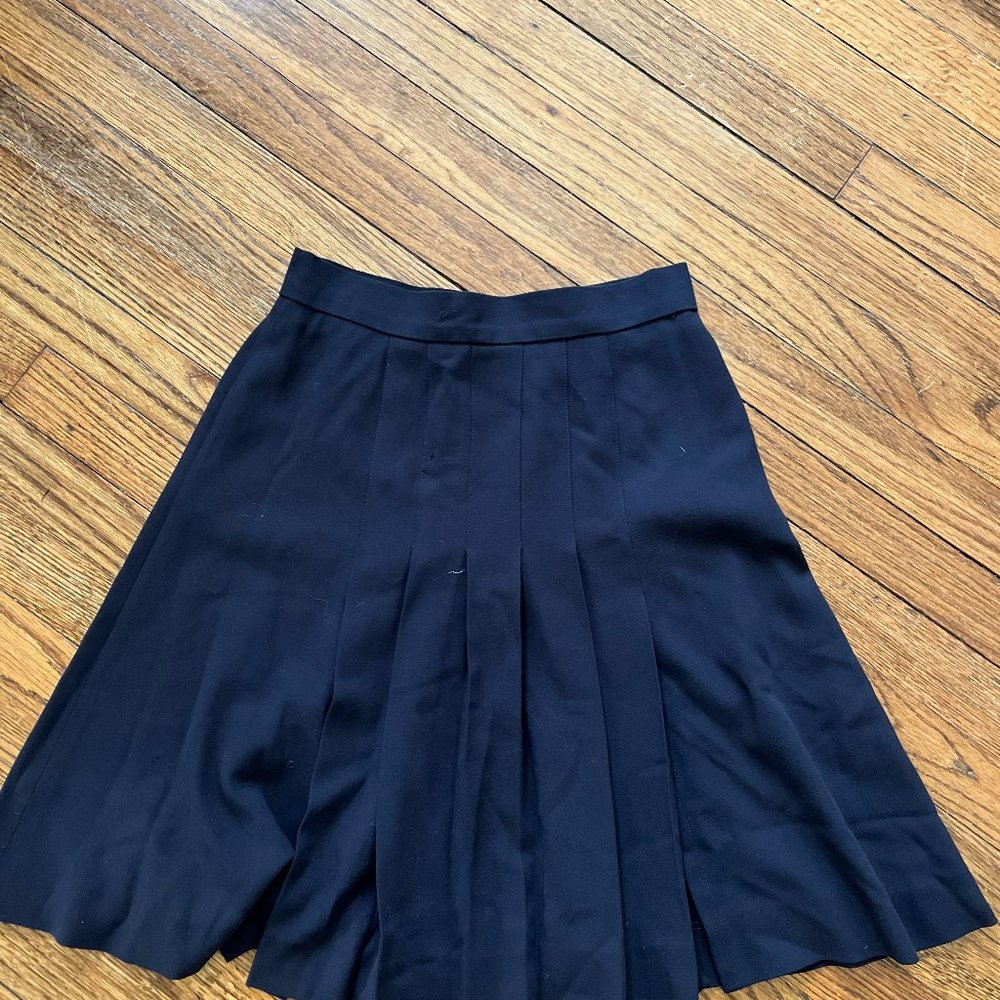 chanel pleated nautical navy stunning flattering skirt